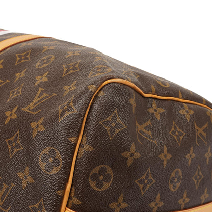 Louis Vuitton Keepall 50 Bandouliere Monogram Canvas Reisetasche mit personalisiertem Heißstempel