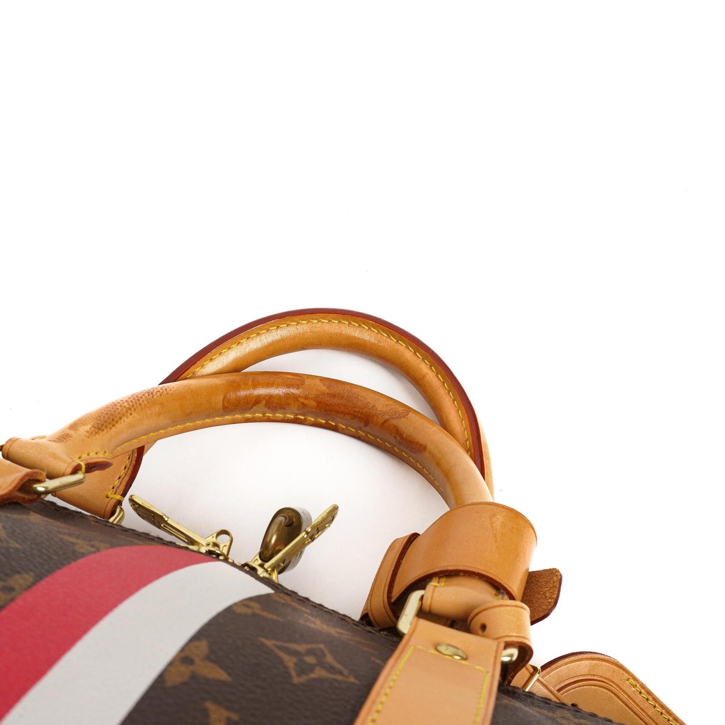Louis Vuitton Keepall 50 Bandouliere Monogram Canvas Reisetasche mit personalisiertem Heißstempel