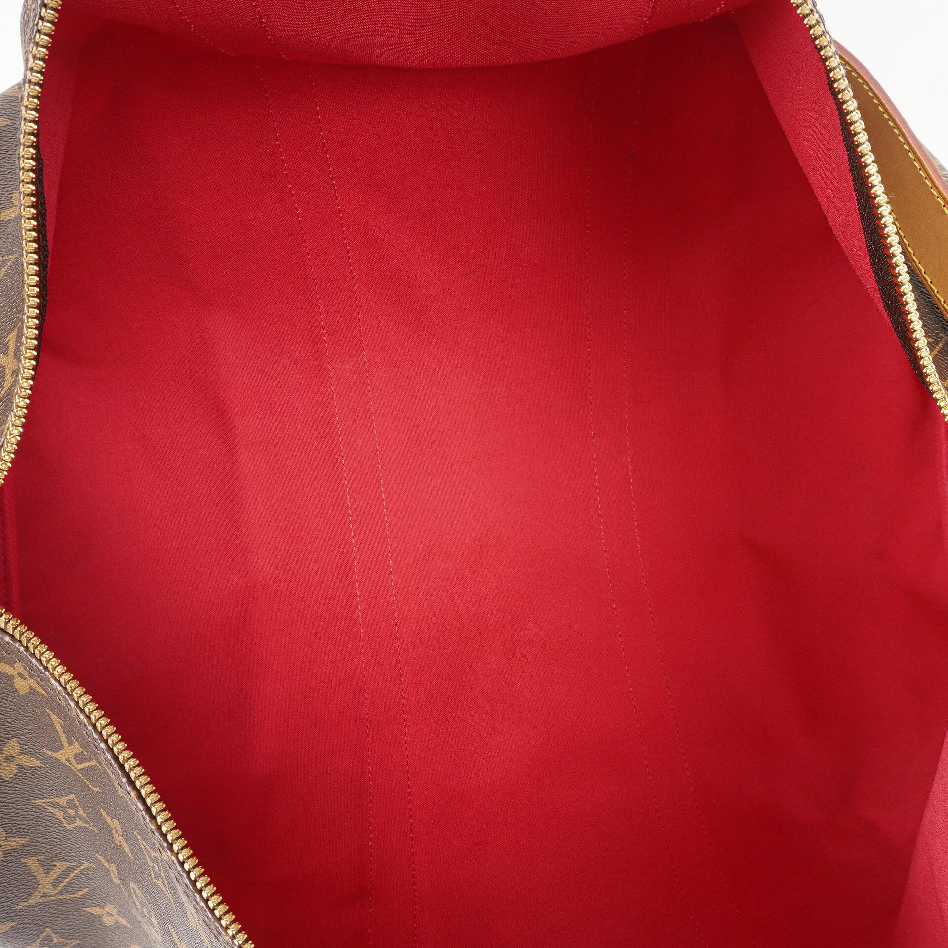 Louis Vuitton Keepall 50 Bandouliere Monogram Canvas Reisetasche mit personalisiertem Heißstempel