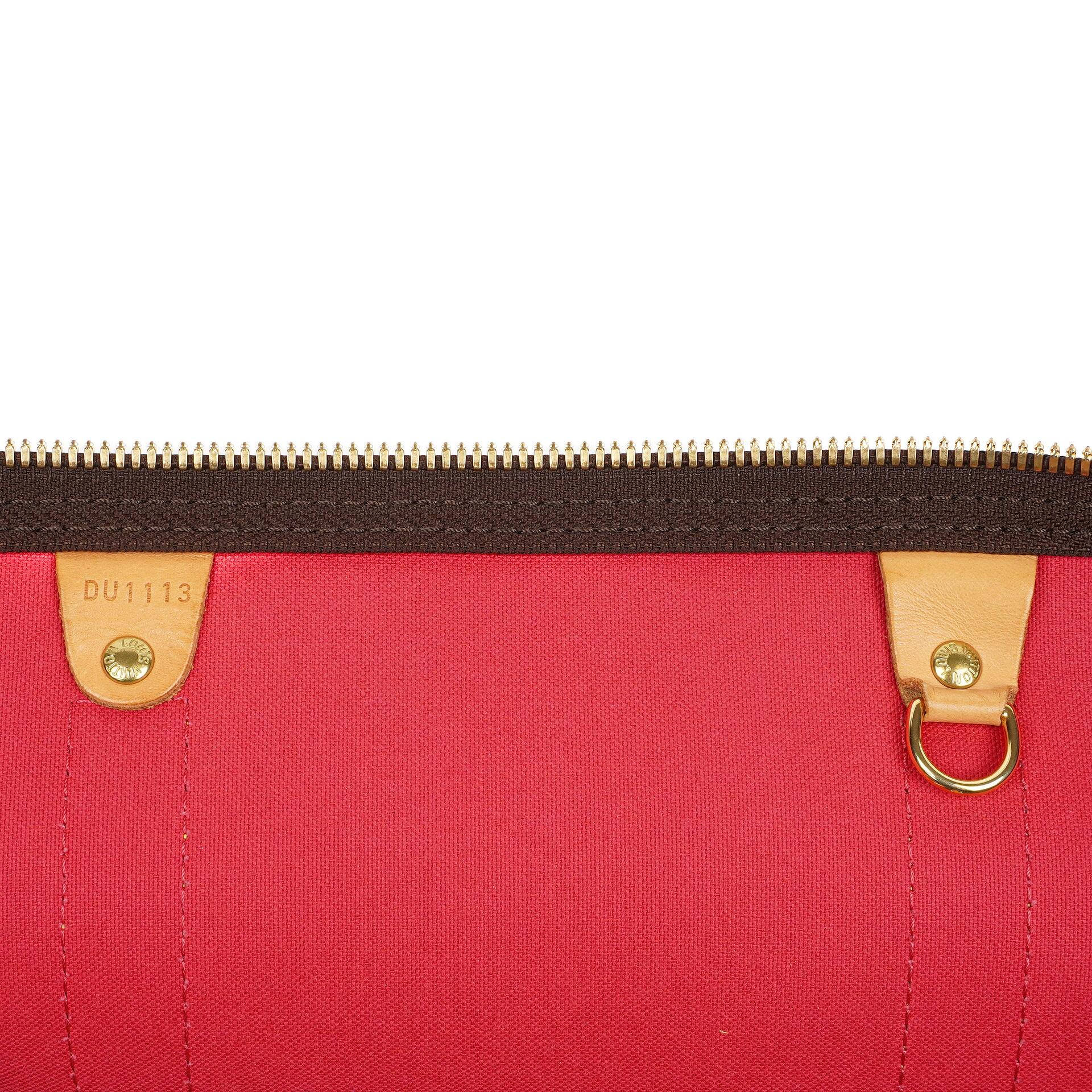 Louis Vuitton Keepall 50 Bandouliere Monogram Canvas Reisetasche mit personalisiertem Heißstempel