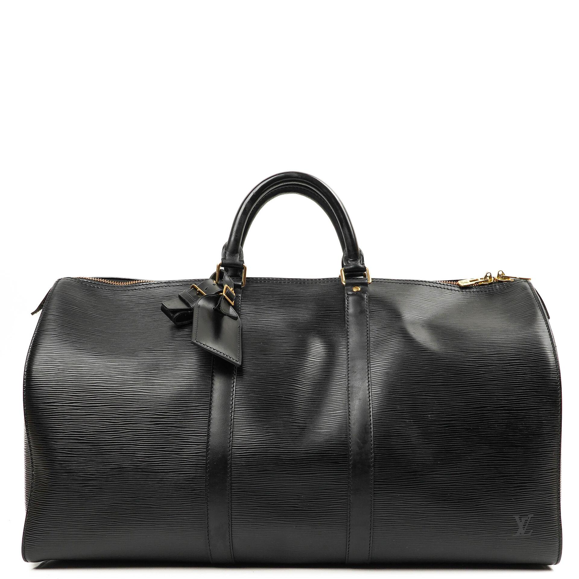 Louis Vuitton Keepall 50 Schwarze EPI Leder Reisetasche, 1993
