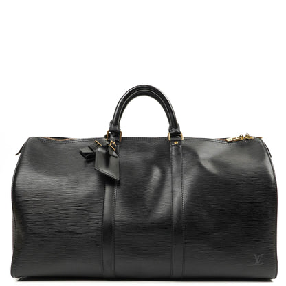 Louis Vuitton Keepall 50 Schwarze EPI Leder Reisetasche, 1993