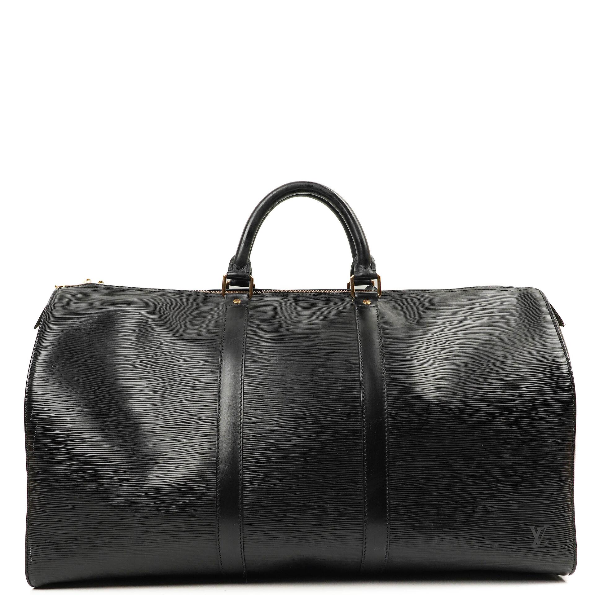 Louis Vuitton Keepall 50 Schwarze EPI Leder Reisetasche, 1993