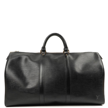 Louis Vuitton Keepall 50 Schwarze EPI Leder Reisetasche, 1993