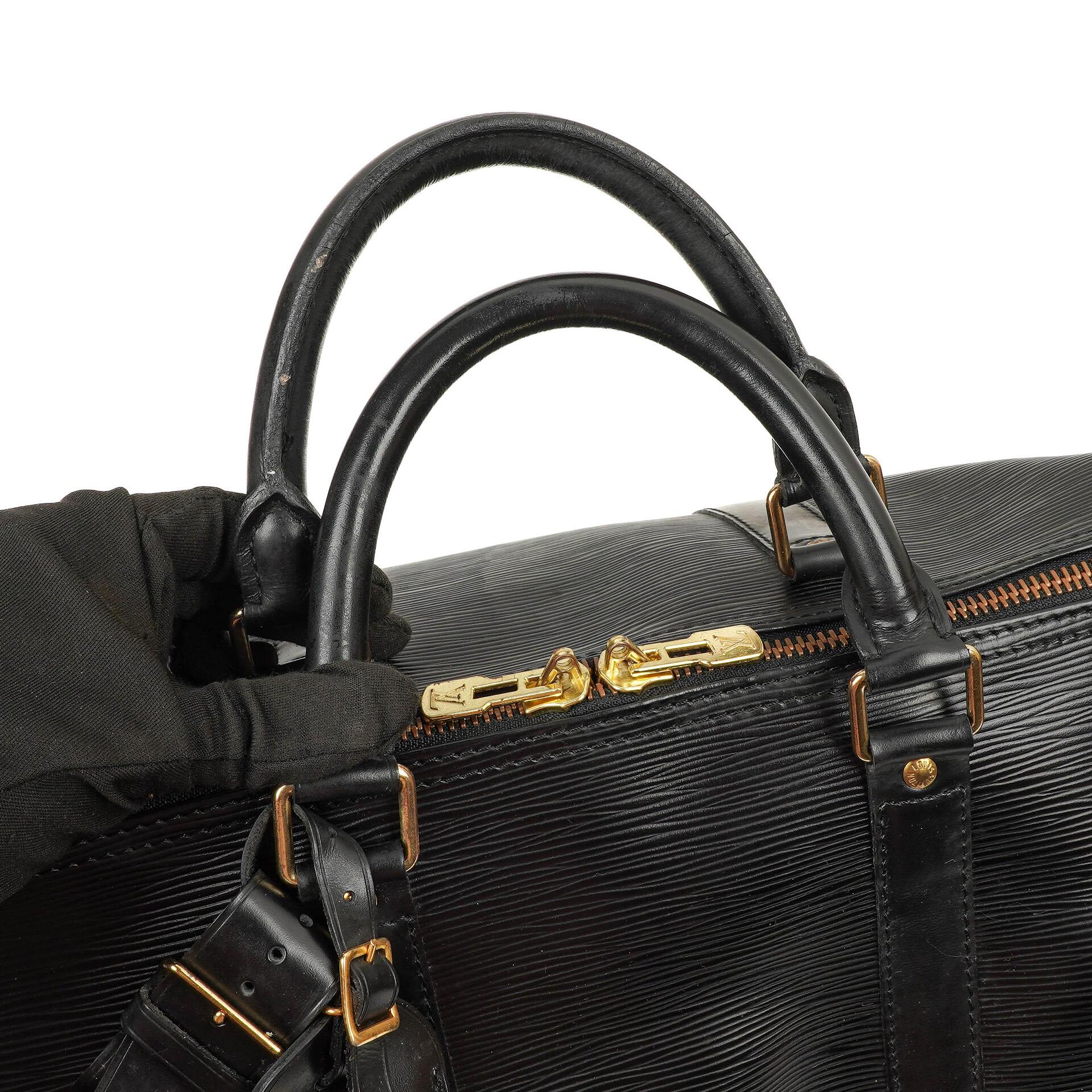 Louis Vuitton Keepall 50 Schwarze EPI Leder Reisetasche, 1993
