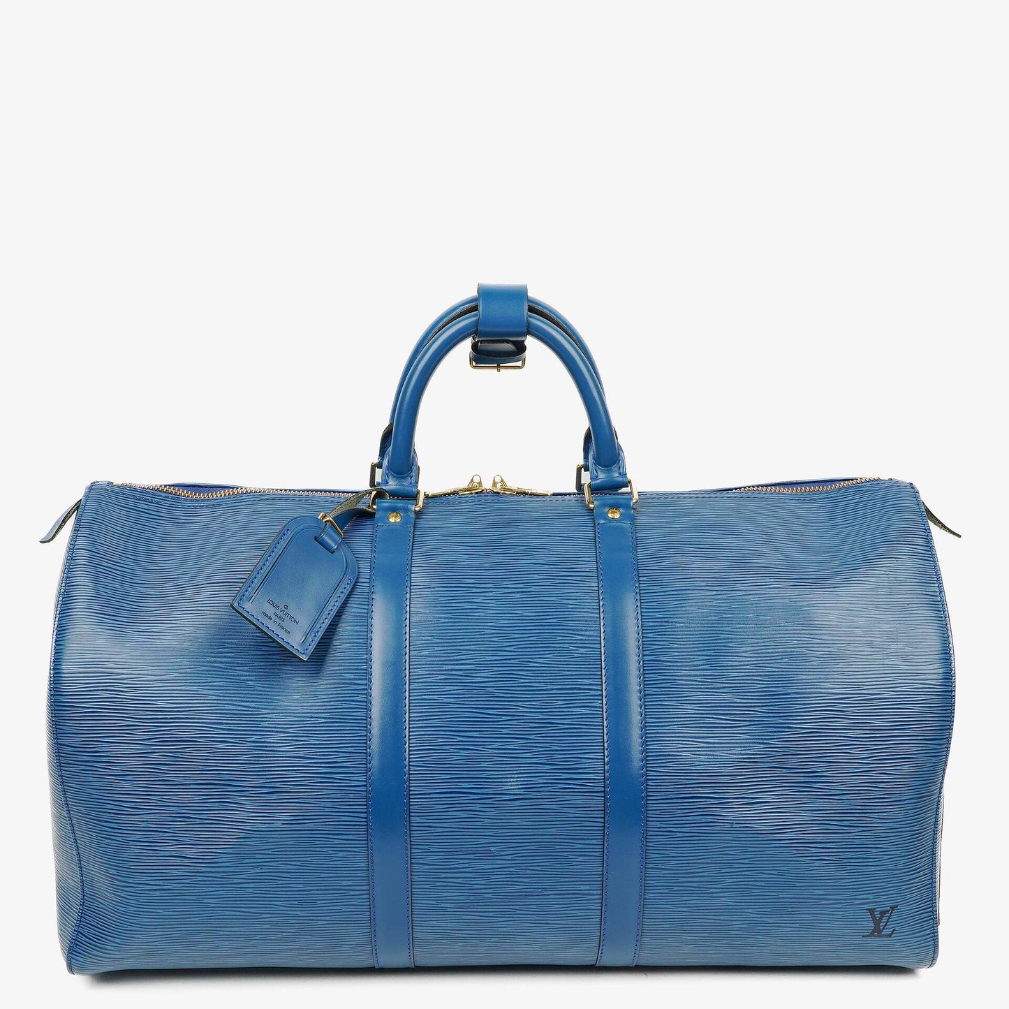 Louis Vuitton Keepall 50 Reisetasche aus blauem Epi Leder