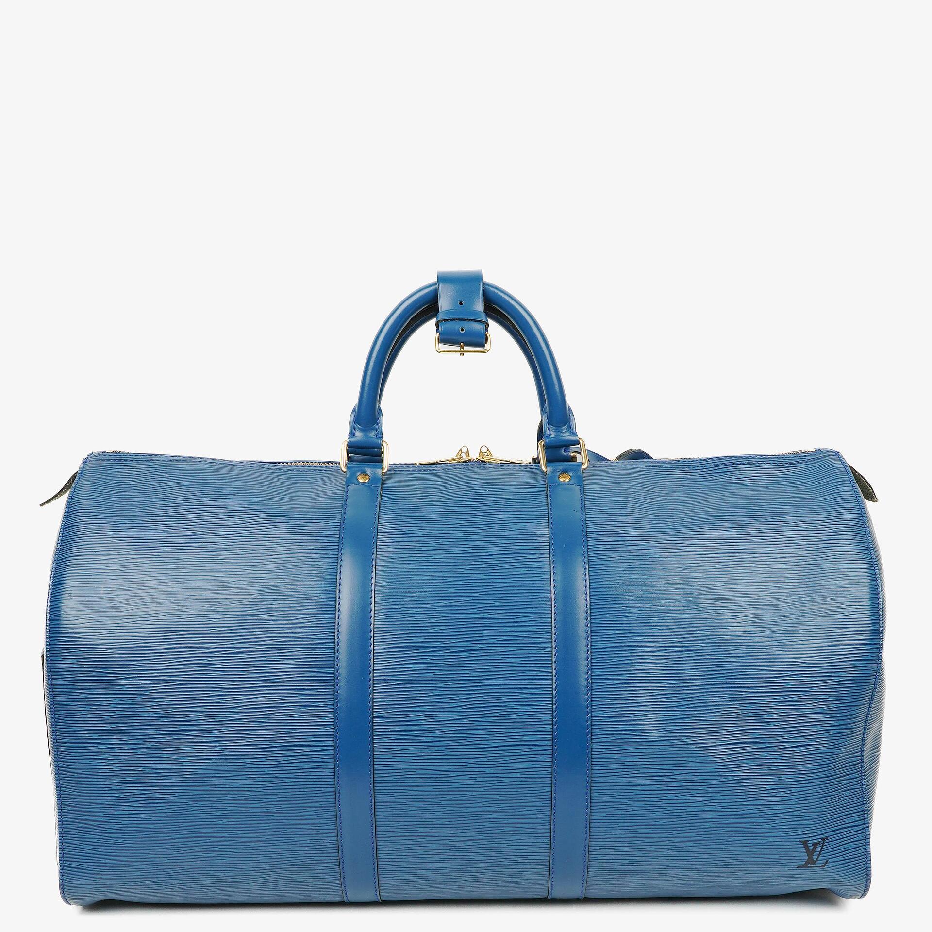 Louis Vuitton Keepall 50 Reisetasche aus blauem Epi Leder