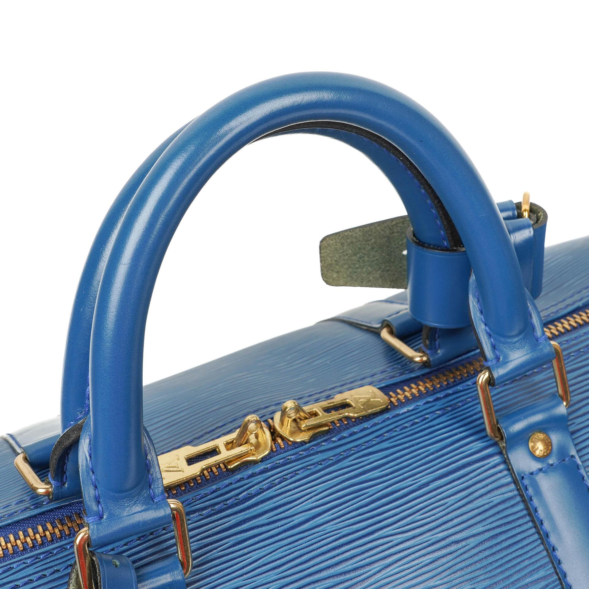 Louis Vuitton Keepall 50 Reisetasche aus blauem Epi Leder