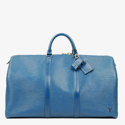 Louis Vuitton Keepall 50 Reisetasche aus blauem Epi-Leder