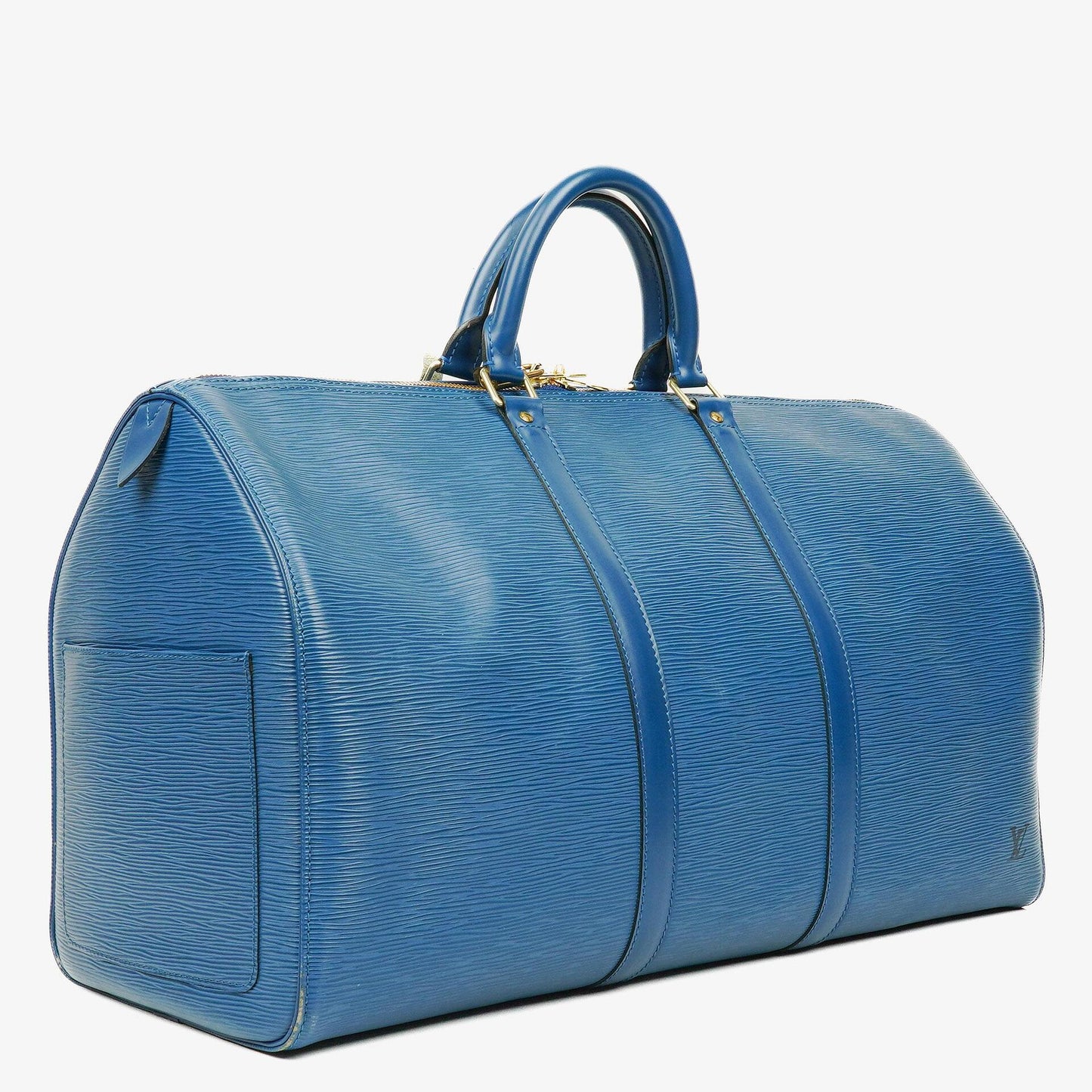 Louis Vuitton Keepall 50 Reisetasche aus blauem Epi-Leder