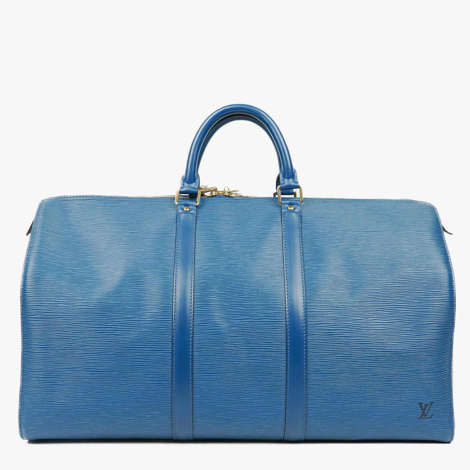 Louis Vuitton Keepall 50 Reisetasche aus blauem Epi-Leder
