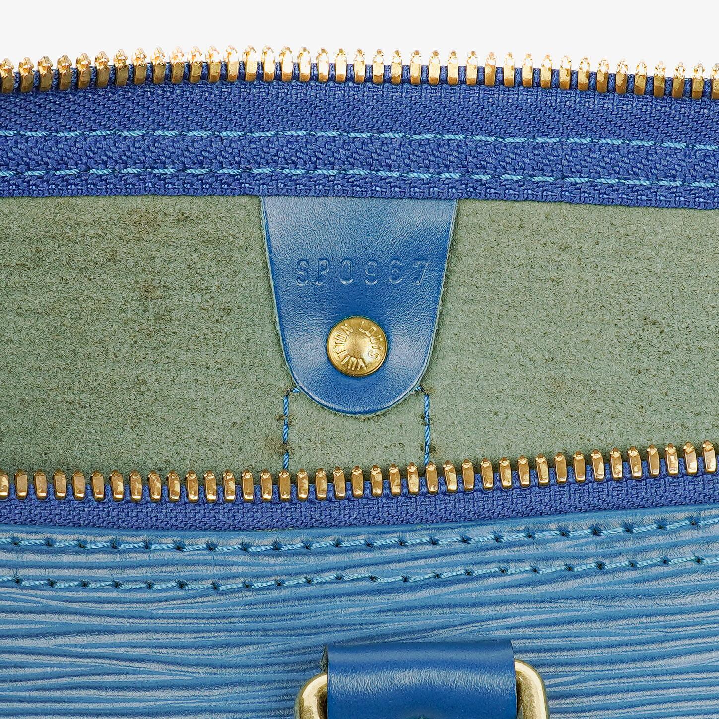 Louis Vuitton Keepall 50 Reisetasche aus blauem Epi-Leder
