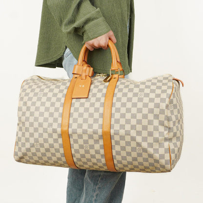 Louis Vuitton Keepall 50 Damier Azur Reisetasche
