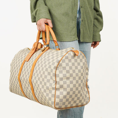 Louis Vuitton Keepall 50 Damier Azur Reisetasche