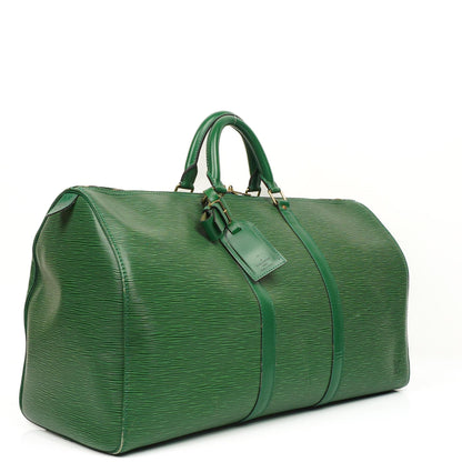 Louis Vuitton Keepall 50 Grün EPI Leder Reisetasche, 1995