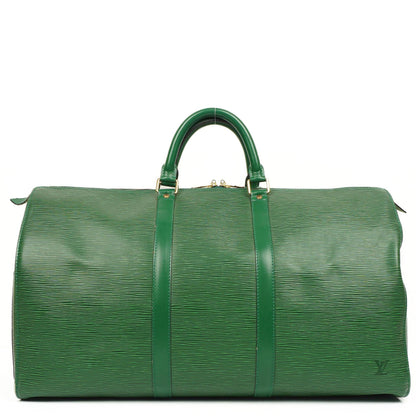 Louis Vuitton Keepall 50 Grün EPI Leder Reisetasche, 1995