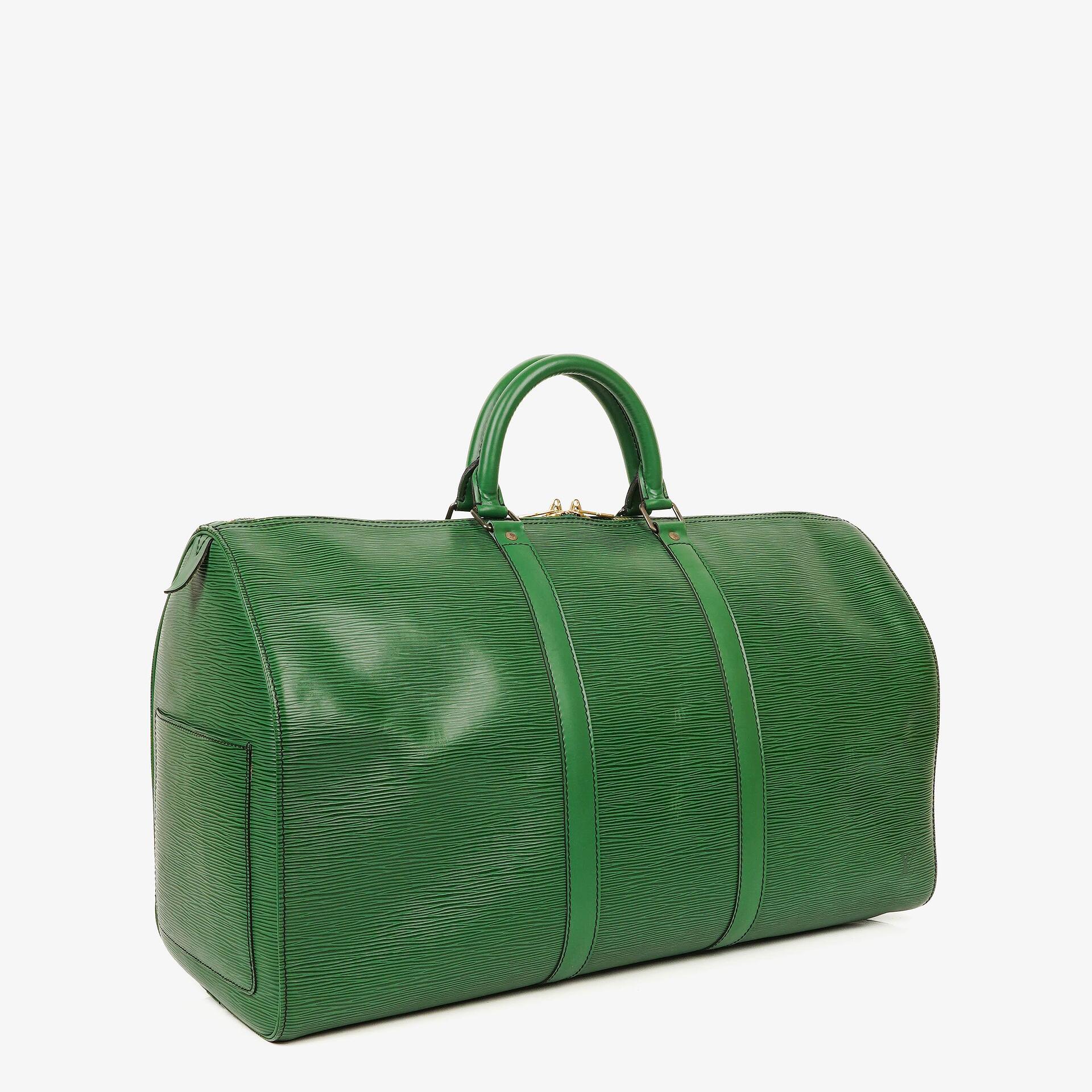 Louis Vuitton Keepall 50 Reisetasche aus grünem Epi-Leder