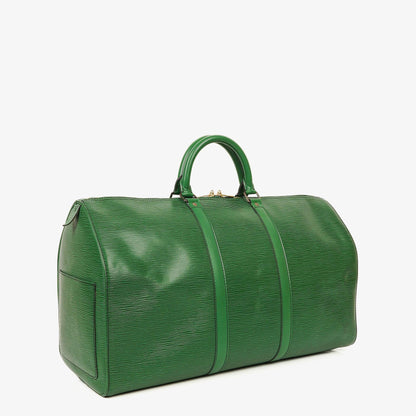 Louis Vuitton Keepall 50 Reisetasche aus grünem Epi-Leder