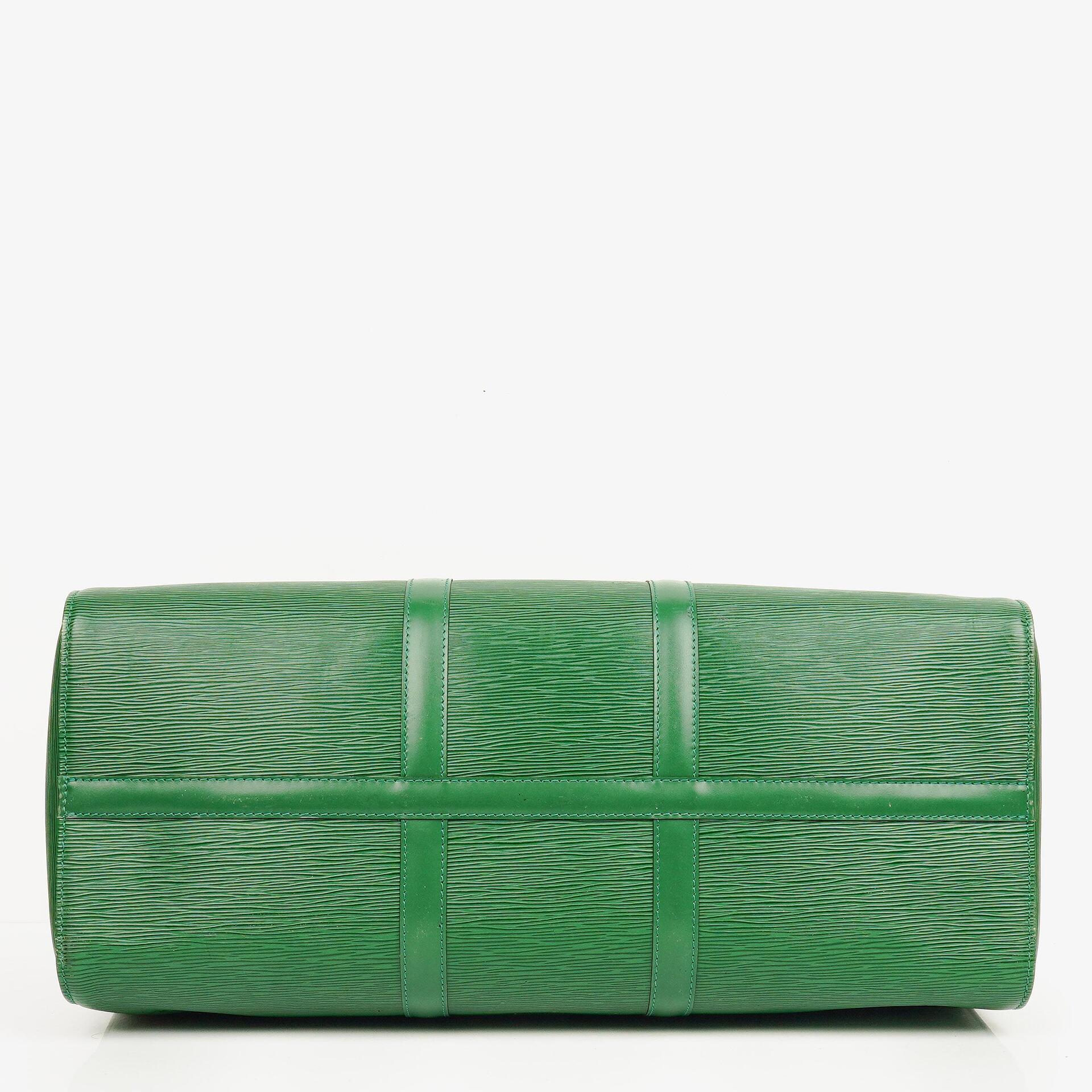 Louis Vuitton Keepall 50 Reisetasche in Grün aus Epi Leder