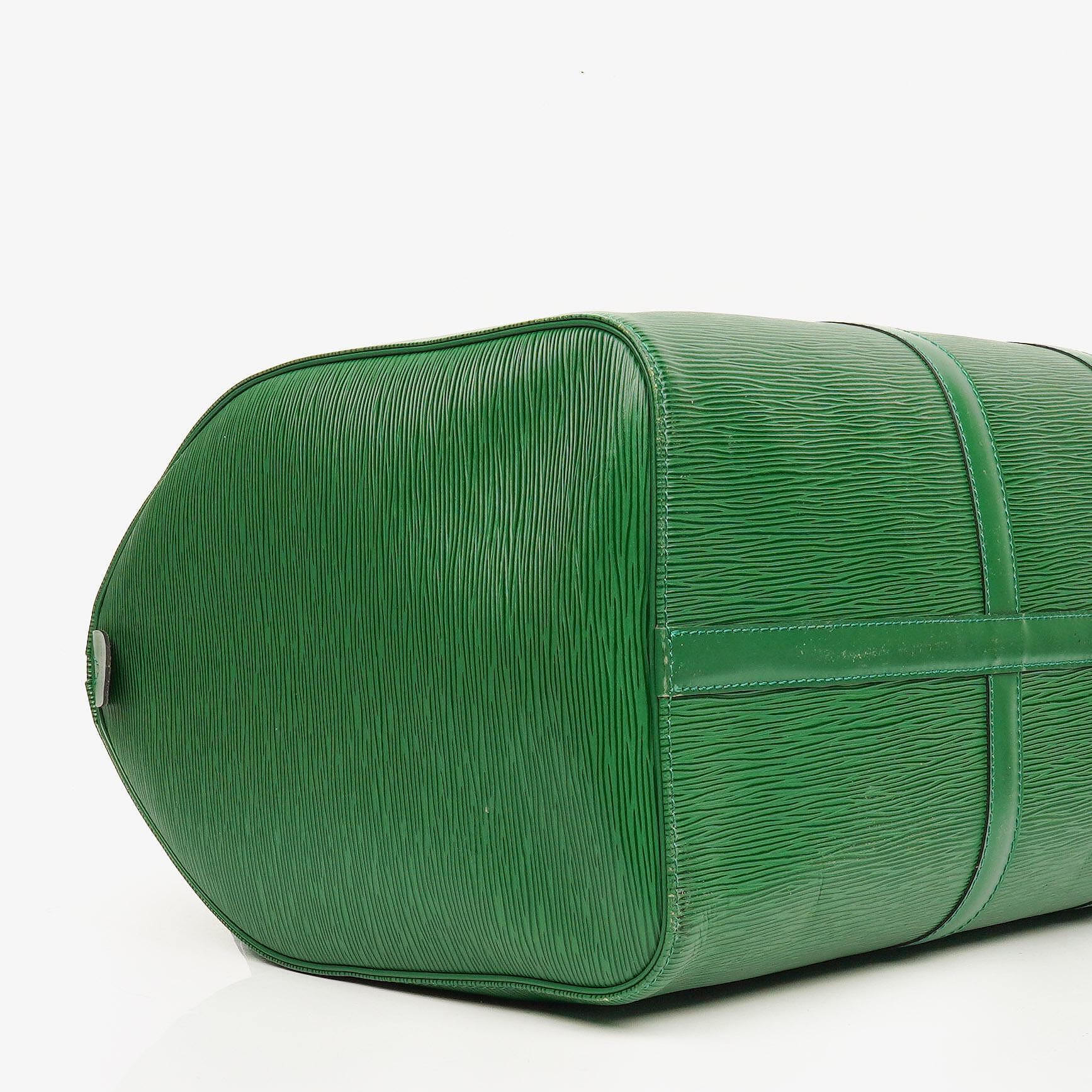 Louis Vuitton Keepall 50 Reisetasche in Grün aus Epi Leder