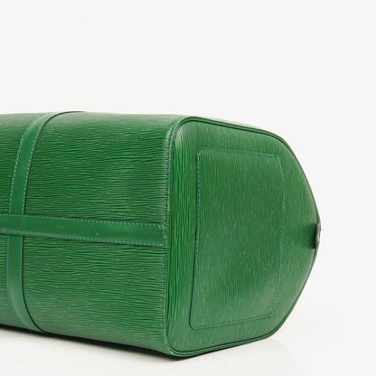 Louis Vuitton Keepall 50 Reisetasche in Grün aus Epi Leder