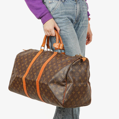 Louis Vuitton Keepall 50 Reisetasche aus Monogram Canvas