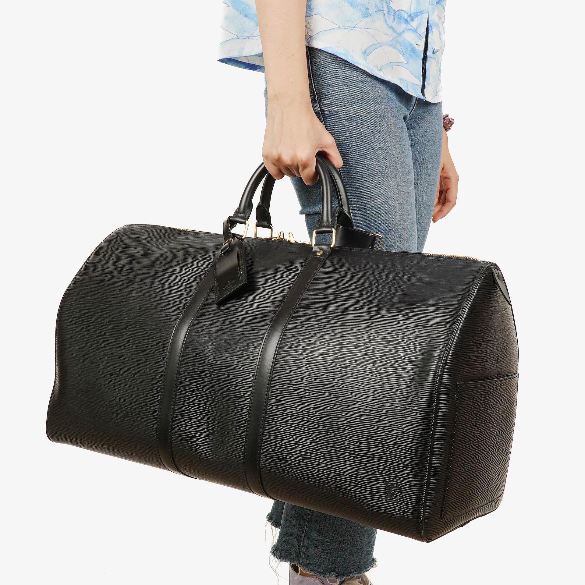 Louis Vuitton Keepall 55 Schwarze EPI Leder Reisetasche