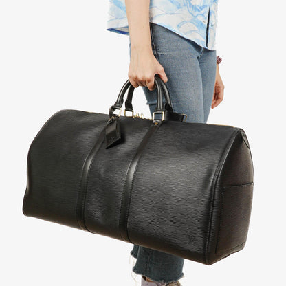 Louis Vuitton Keepall 55 Schwarze EPI Leder Reisetasche