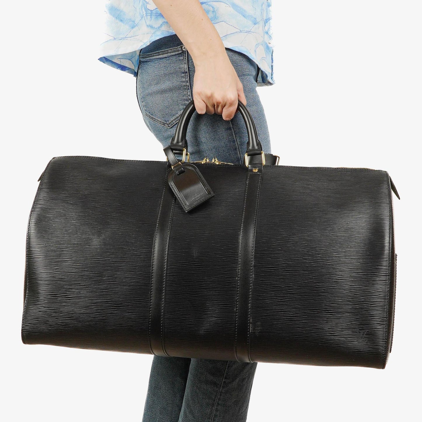 Louis Vuitton Keepall 55 Schwarze EPI Leder Reisetasche