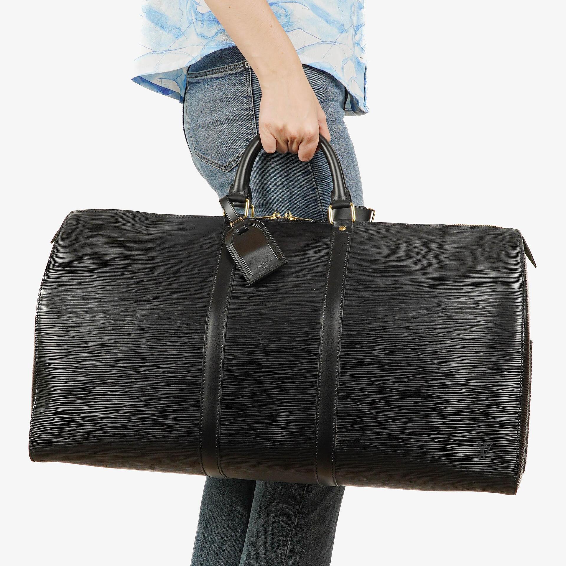 Louis Vuitton Keepall 55 Schwarze EPI Leder Reisetasche