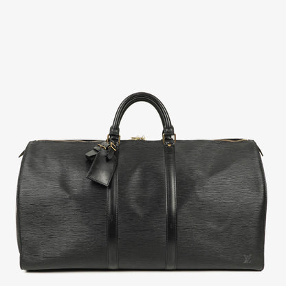 Louis Vuitton Keepall 55 Reisetasche in Schwarz aus Epi Leder