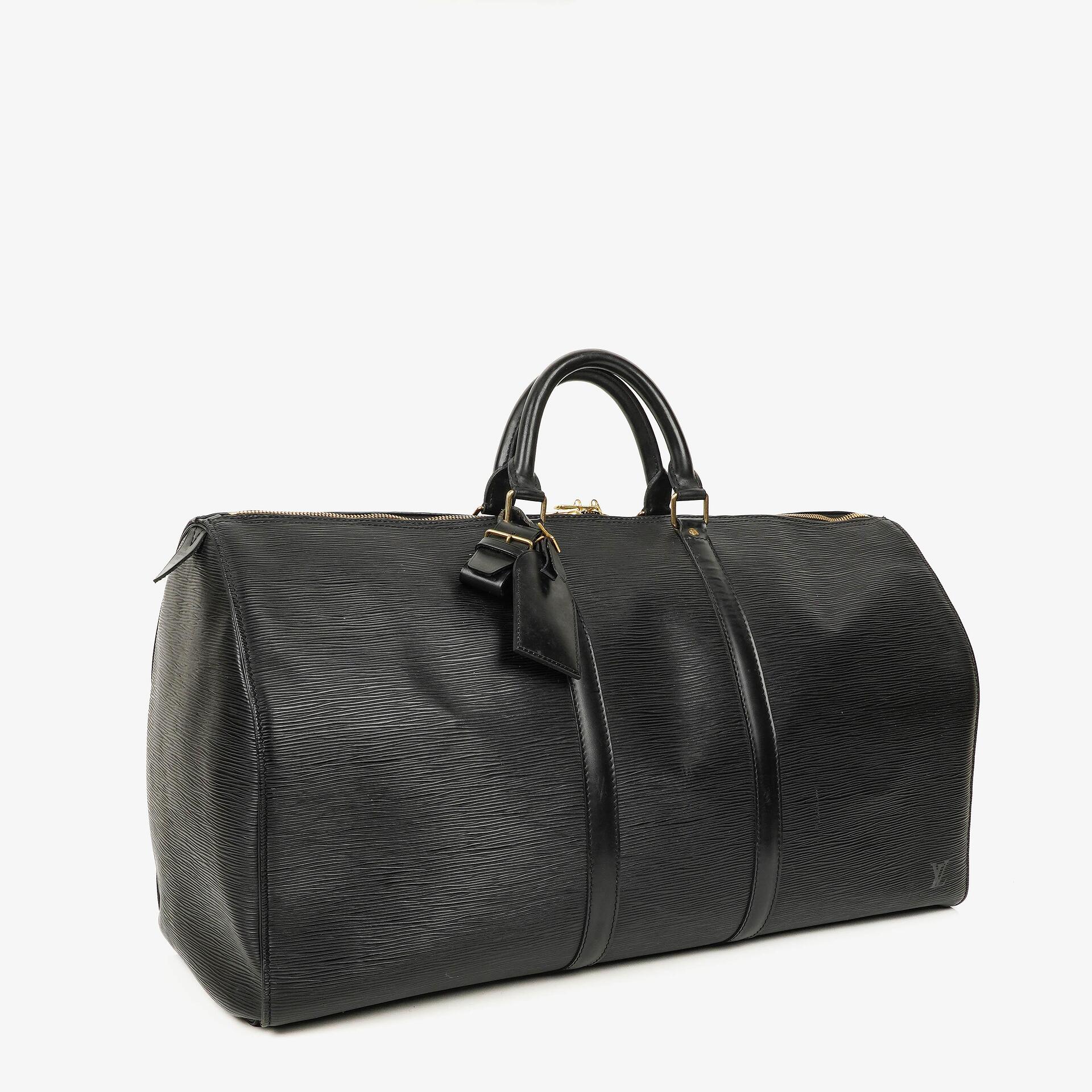 Louis Vuitton Keepall 55 Reisetasche in Schwarz aus Epi Leder