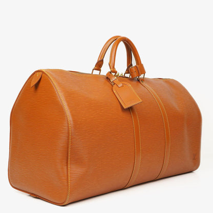 Louis Vuitton Keepall 55 Reisetasche aus Epi Leder in Cognac