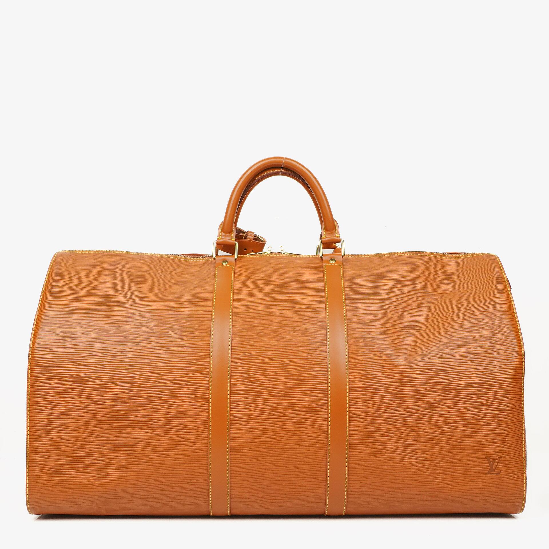 Louis Vuitton Keepall 55 Reisetasche aus Epi Leder in Cognac
