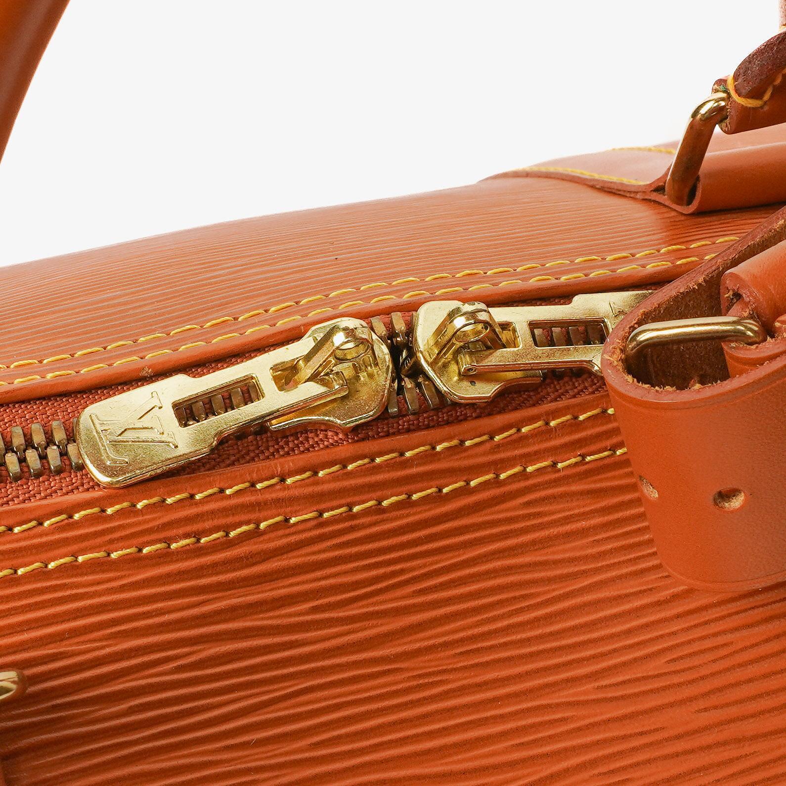 Louis Vuitton Keepall 55 Reisetasche aus Epi Leder in Cognac