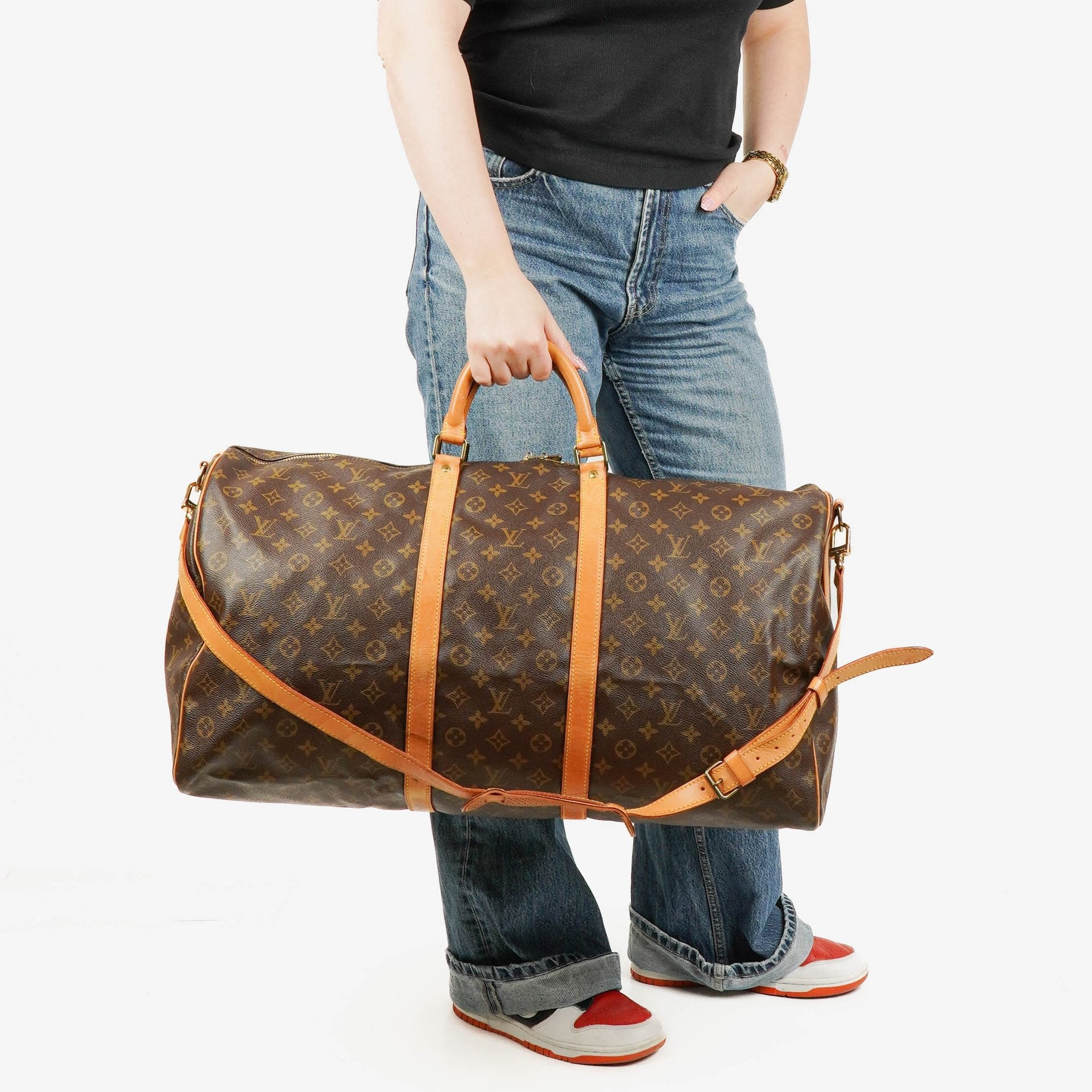 Louis Vuitton Keepall 60 Bandoulière Reisetasche aus Monogram Canvas