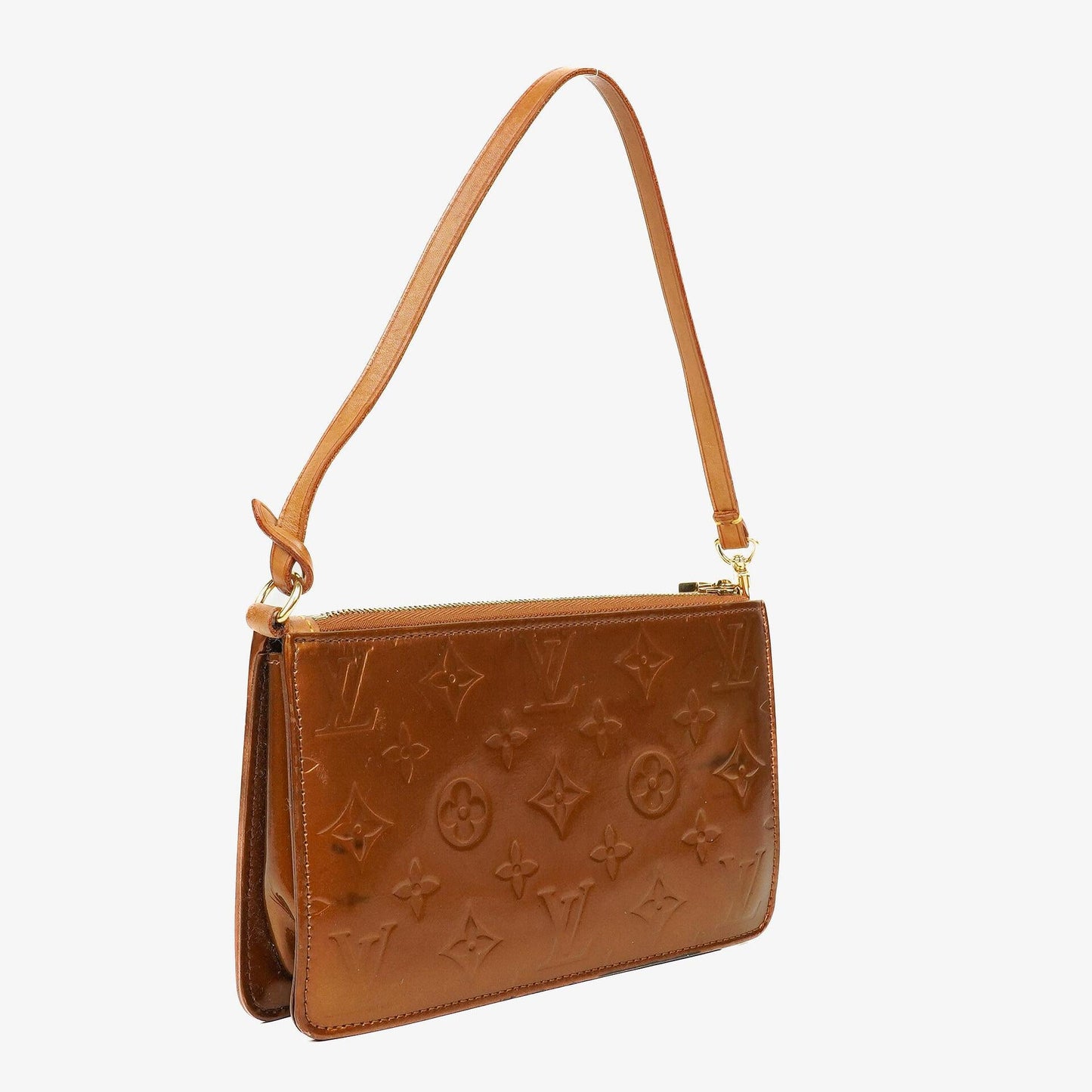 Louis Vuitton Lexington Clutch Tasche aus braunem Monogram Vernis