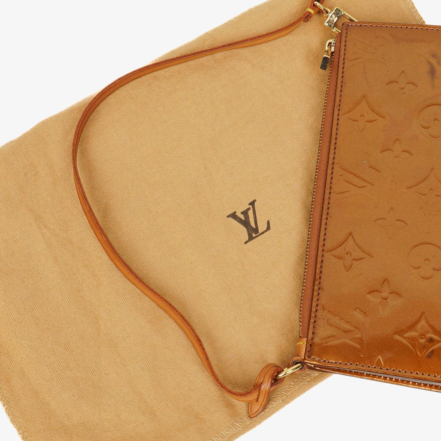 Louis Vuitton Lexington Clutch Tasche aus braunem Monogram Vernis
