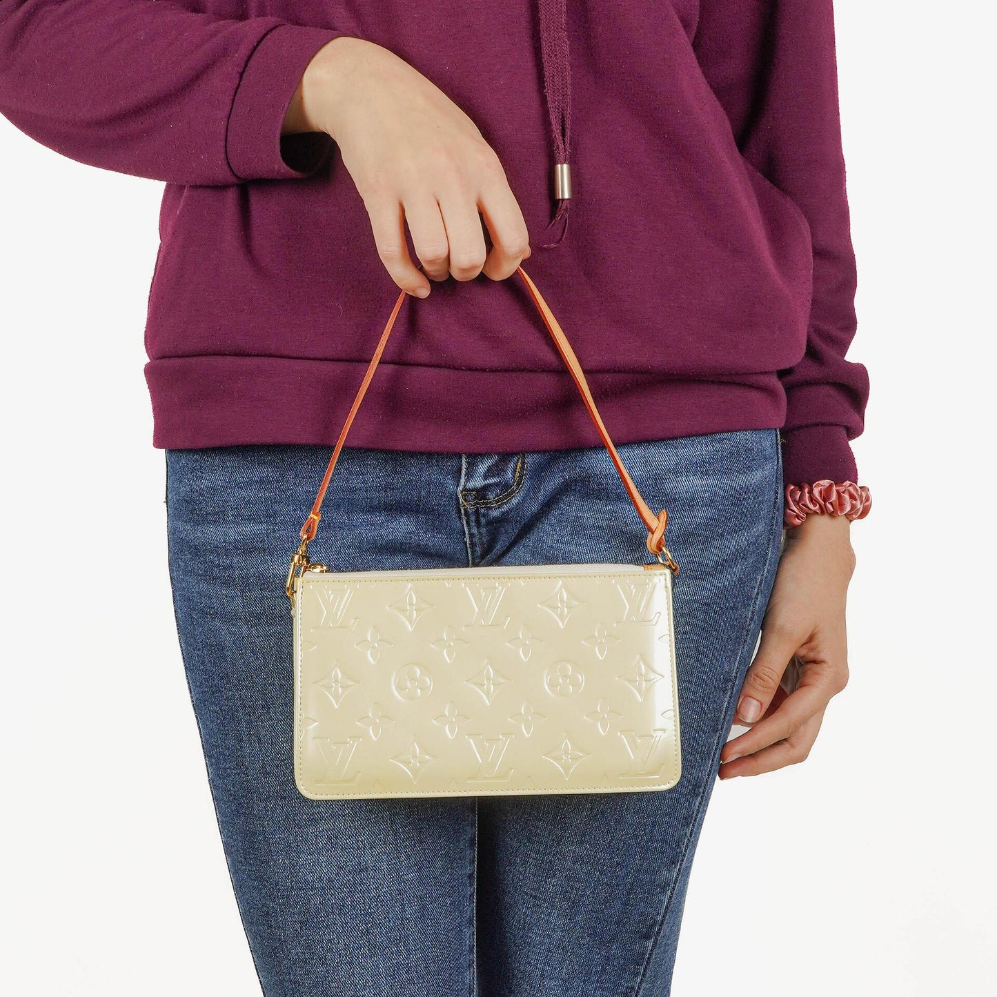 Louis Vuitton Lexington Clutch Handtasche aus Perle Monogram Vernis