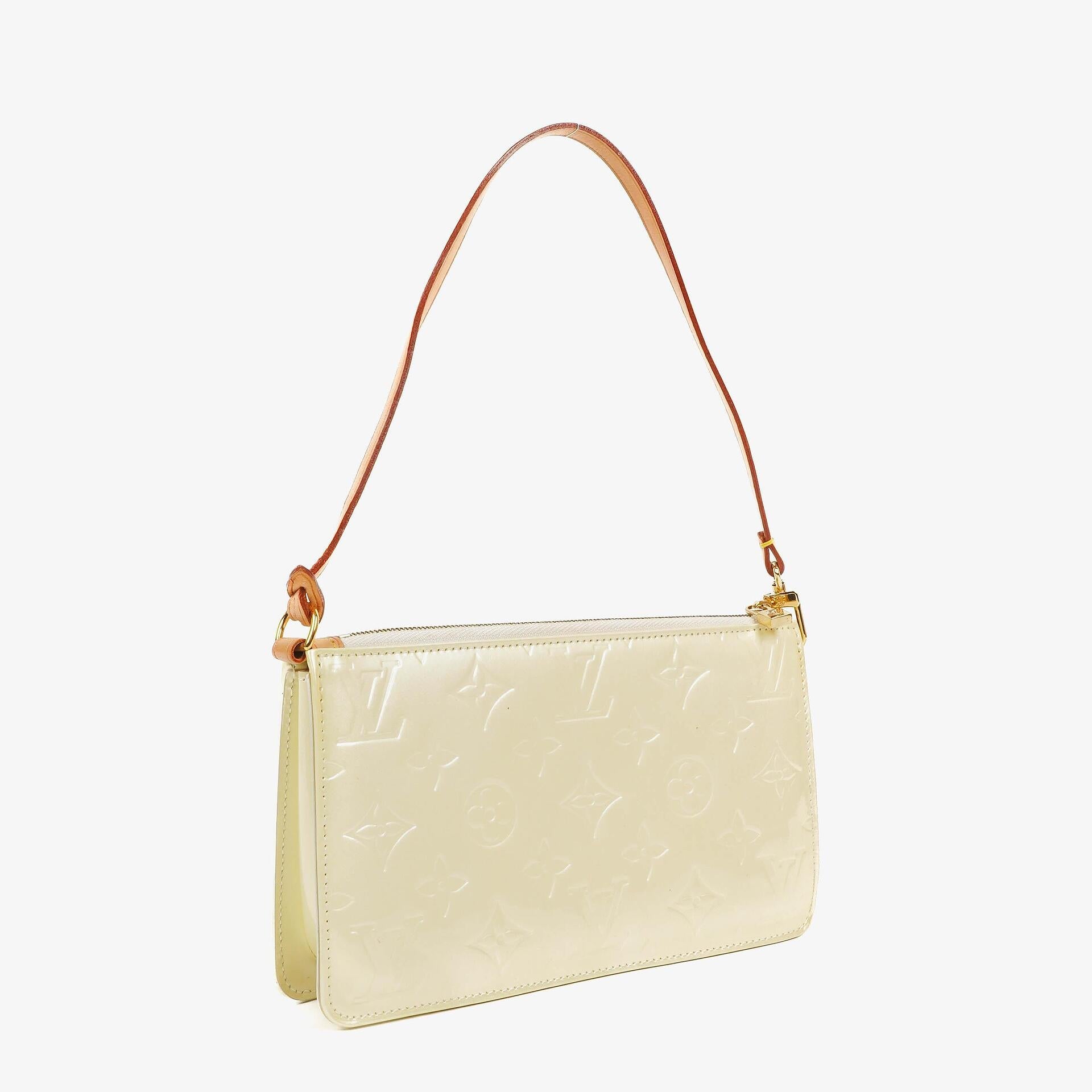 Louis Vuitton Lexington Clutch Handtasche aus Perle Monogram Vernis