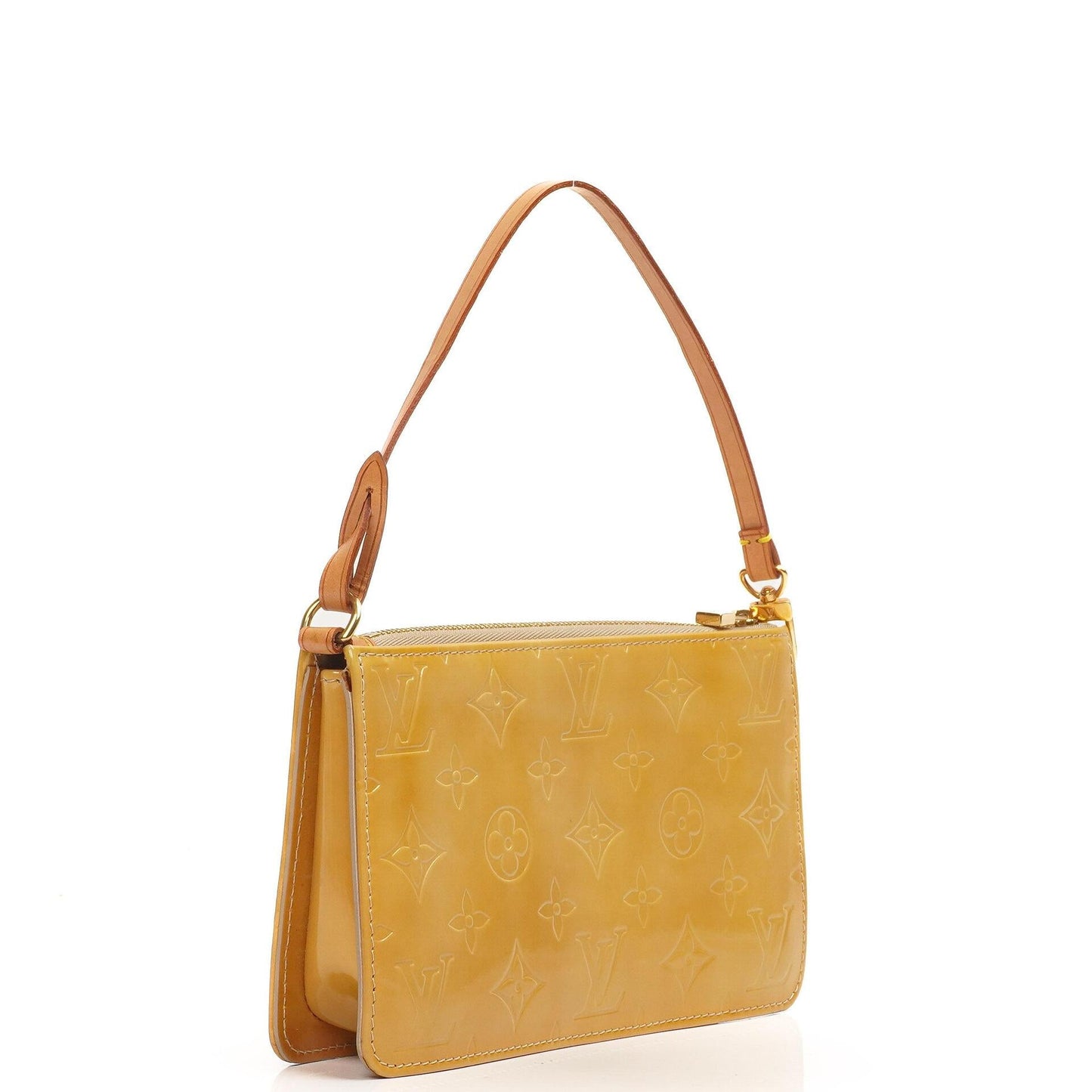 Louis Vuitton Lexington Gelb Monogram Vernis Clutch Handtasche