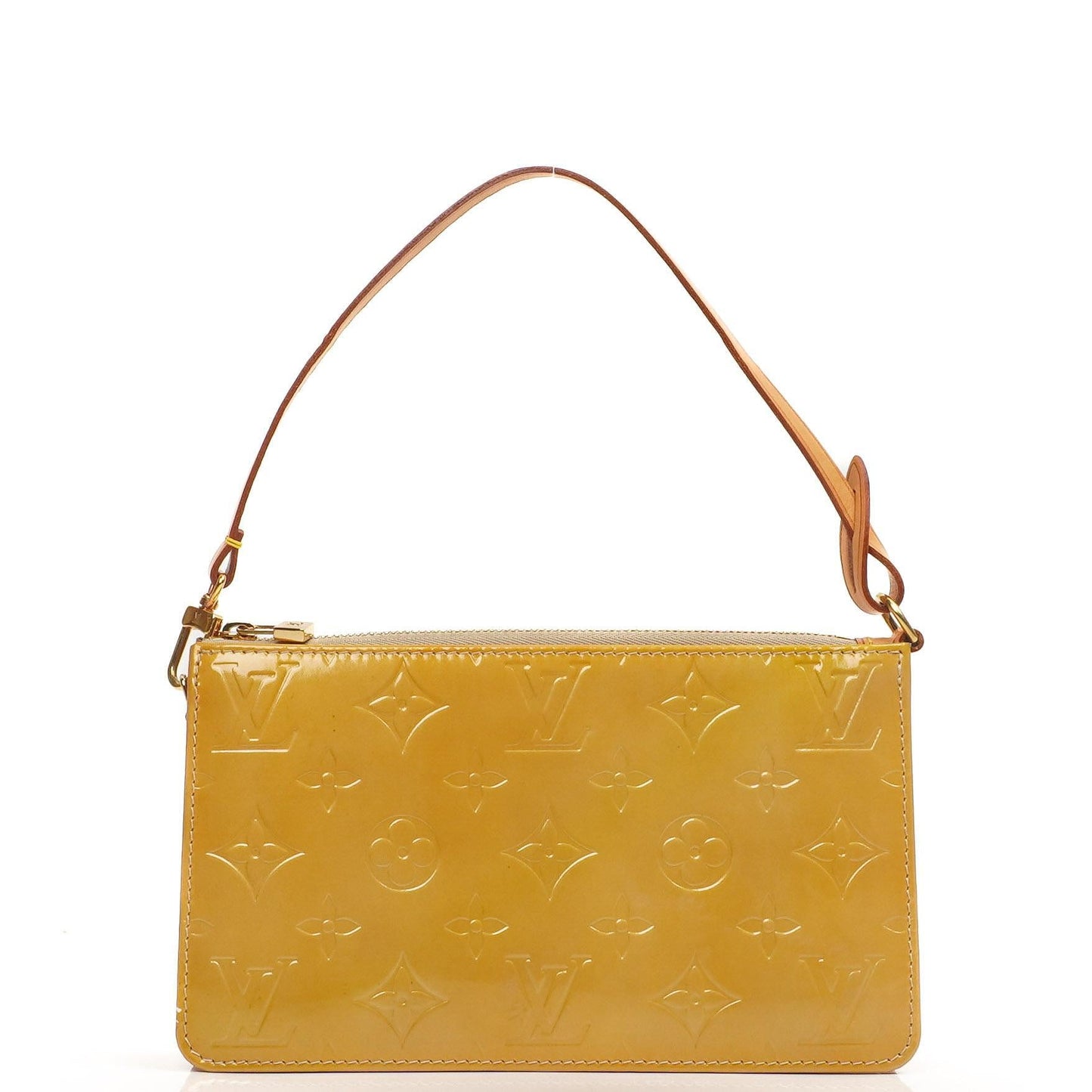 Louis Vuitton Lexington Gelb Monogram Vernis Clutch Handtasche