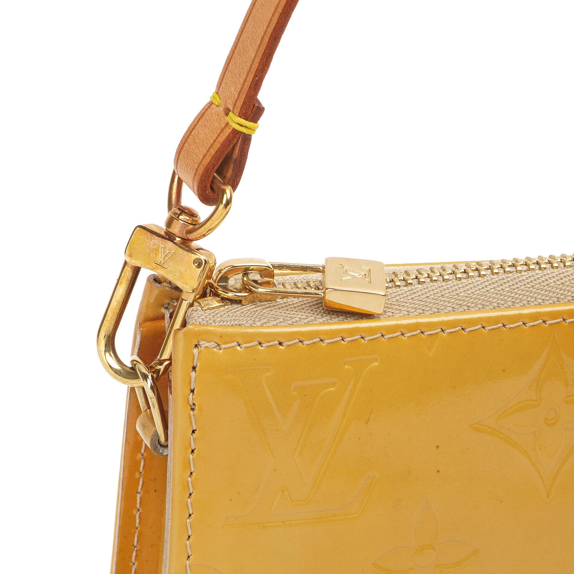 Louis Vuitton Lexington Gelb Monogram Vernis Clutch Handtasche