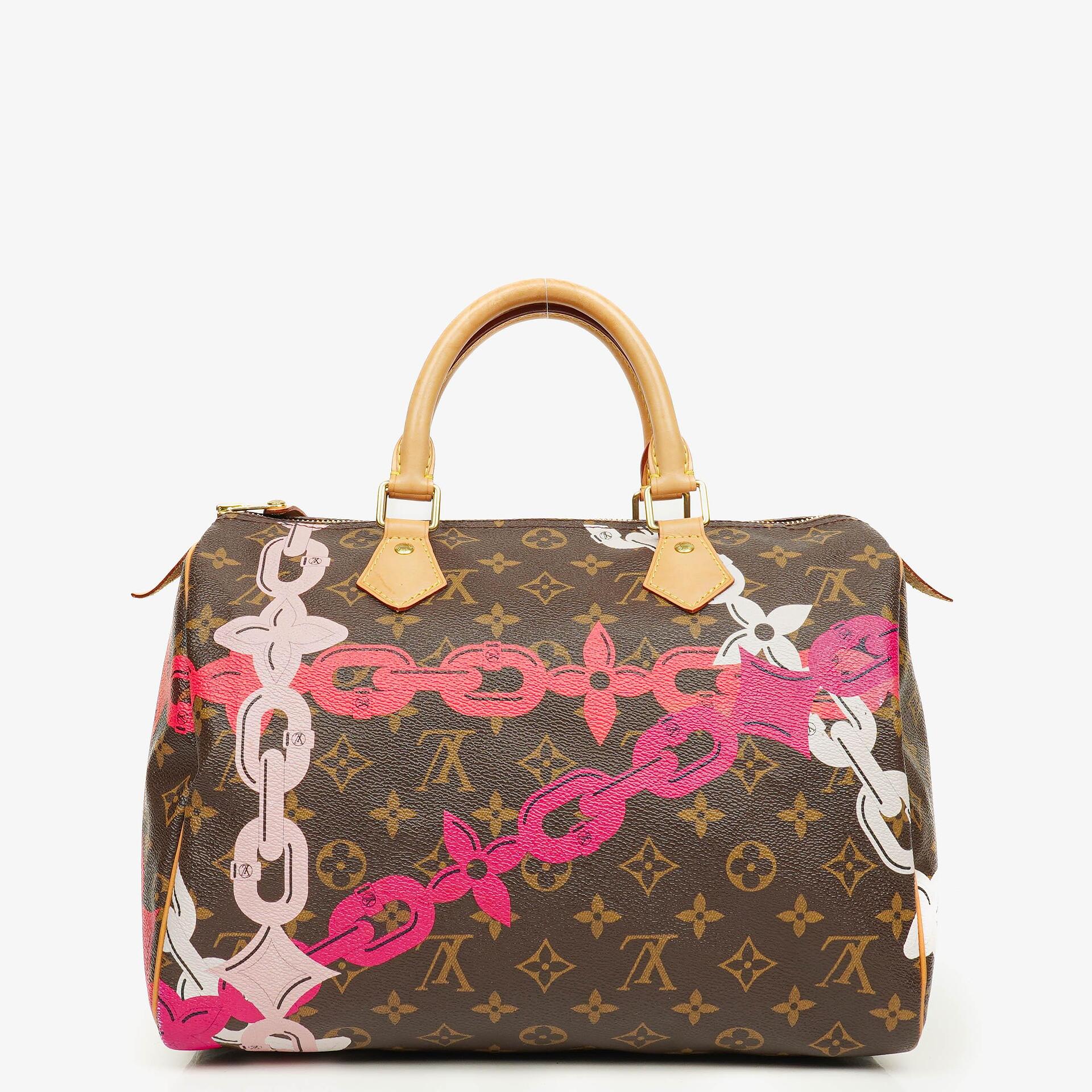 Louis Vuitton Limitierte Edition Chain Flower Speedy 30 Handtasche aus Monogram Canvas