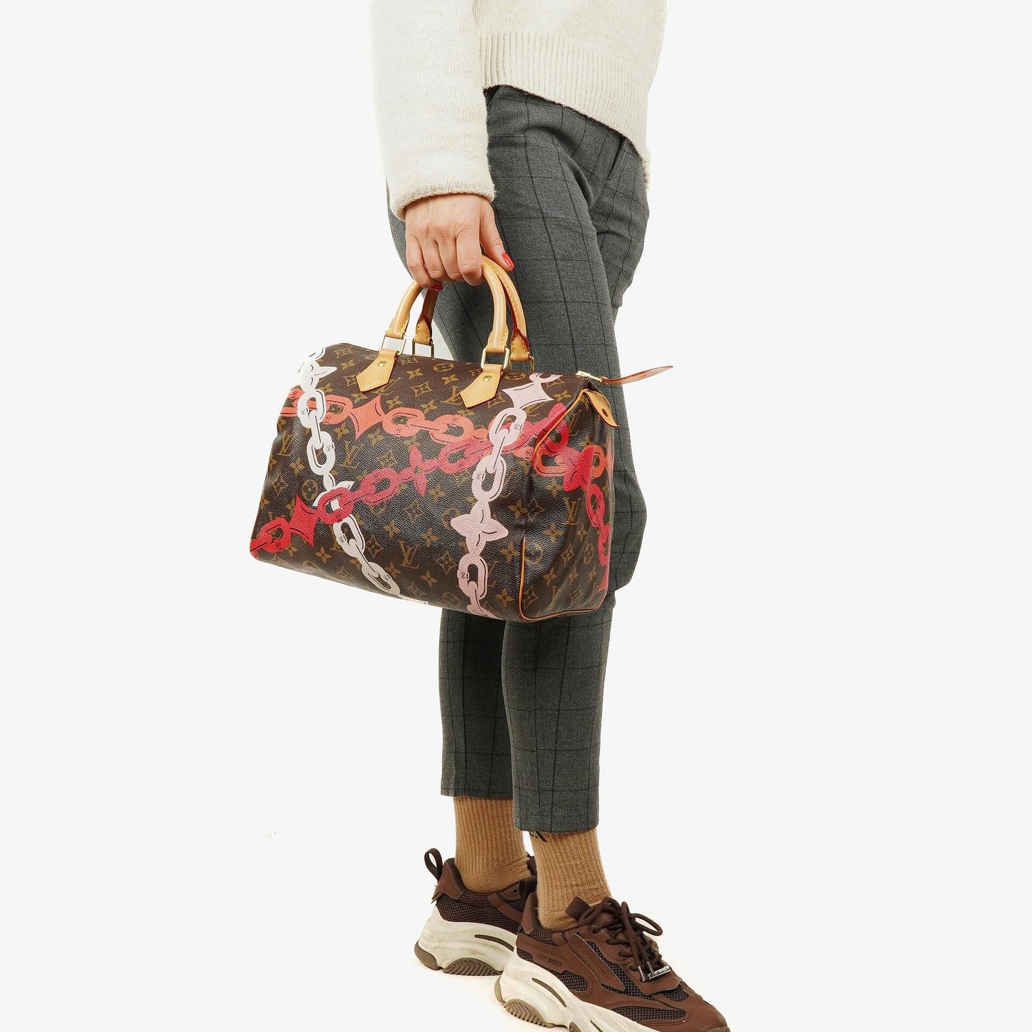 Louis Vuitton Limitierte Edition Chain Flower Speedy 30 Handtasche aus Monogram Canvas
