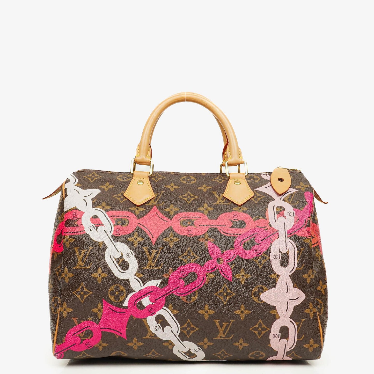 Louis Vuitton Limitierte Edition Chain Flower Speedy 30 Handtasche aus Monogram Canvas