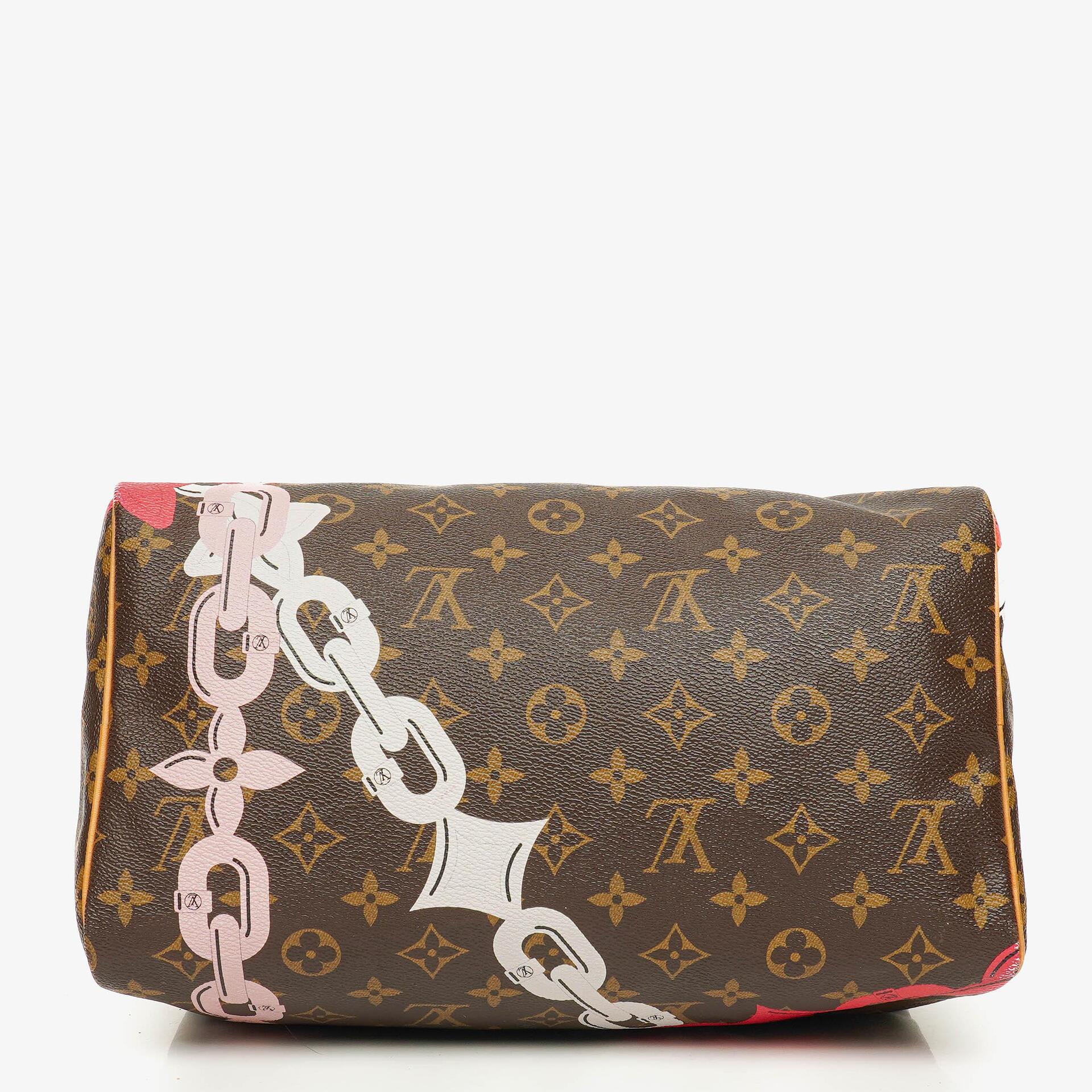 Louis Vuitton Limitierte Edition Chain Flower Speedy 30 Handtasche aus Monogram Canvas