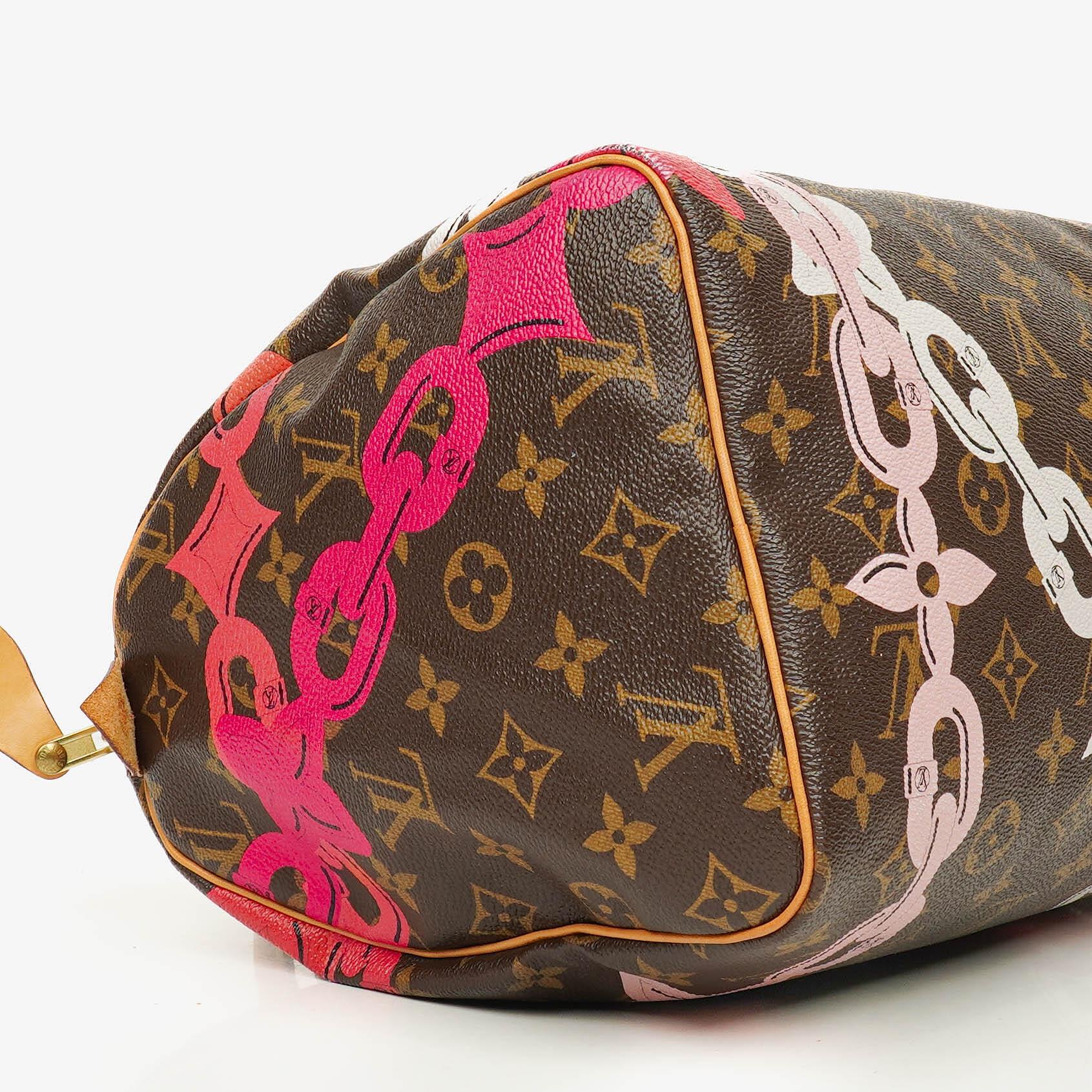 Louis Vuitton Limitierte Edition Chain Flower Speedy 30 Handtasche aus Monogram Canvas