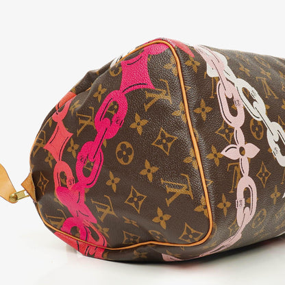 Louis Vuitton Limitierte Edition Chain Flower Speedy 30 Handtasche aus Monogram Canvas