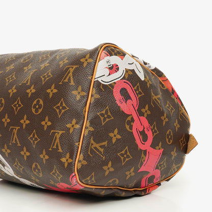 Louis Vuitton Limitierte Edition Chain Flower Speedy 30 Handtasche aus Monogram Canvas